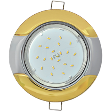 Светильник встраиваемый Ecola GX53 H4 9012 без рефл. "Волна" золото-хром 38x116 (к+) /FM71H4ECB/