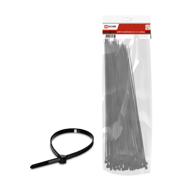 Хомут КСС-А 7,6х400 нейлоновый с УФ защитой черный (100шт./упак.) IN HOME