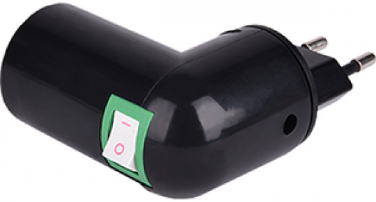 Переходник Ecola base вилка-патрон E27 с выключателем черный /APT7SBEAY/