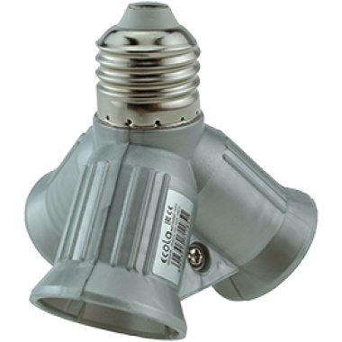 Переходник Ecola base с цоколя E27 на 3хE27 серебряный /A7W37SEAY/  