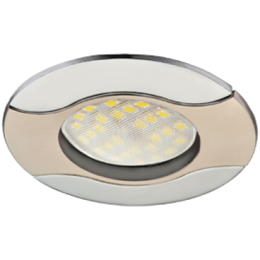 Светильник встраиваемый Ecola MR16 HL029 GU5.3 литой Волна (скрытый крепеж лампы) сатин-хром/хром 22x82 (кd74) /FM1604EFS/  