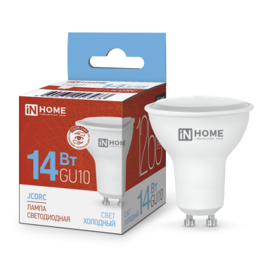 Лампа светодиодная LED-JCDRC-VC 14Вт 230В GU10 6500K 1260Лм IN HOME