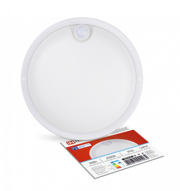 Светильник светодиодный герметичный СПП ИД-2065-КРУГ 20Вт 6500К 1800Лм с инфракрасным датчиком IP65 155мм IN HOME