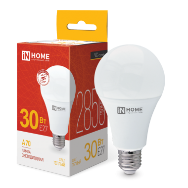 Лампа светодиодная LED-A70-VC 30Вт 230В Е27 3000К 2850Лм IN HOME