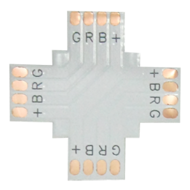 Коннектор Ecola LED strip connector гибкая соед плата X для зажимного разъема 4-х конт 10 mm уп 5 шт /SC41FXESB/