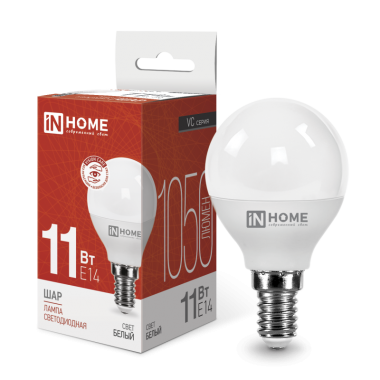 Лампа светодиодная LED-ШАР-VC 11Вт 230В Е14 4000К 1050Лм IN HOME