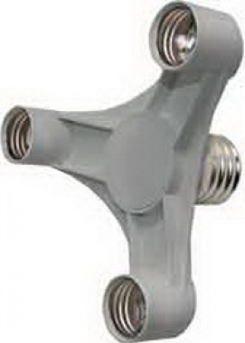 Переходник Ecola base с цоколя E40 на 3хE27 широкий серебряный /A8T37SEAY/