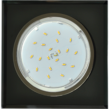 Светильник встраиваемый Ecola GX53 H4 5311 Glass Стекло Квадрат скошенный край черный хром-черный 38x120x120 (к+) /FN53SNECH/  