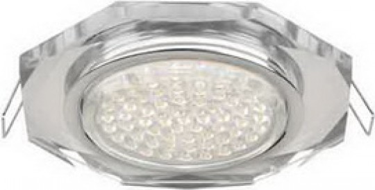 Светильник встраиваемый Ecola GX53 H4 5311 Glass Стекло Квадрат скошенный край хром-хром (зеркальный) 38x120x120 (к+) /FM53SNECH/