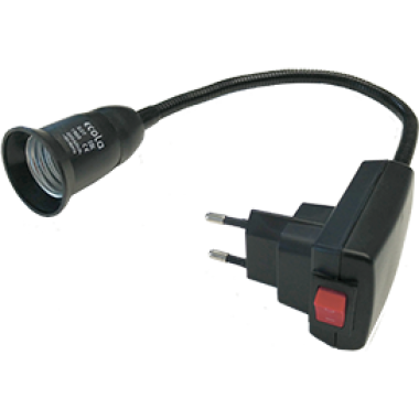 Переходник Ecola base вилка-патрон E27 гибкий 300мм c выключателем черный /APF7SBEAY/  