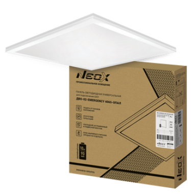 Панель светодиодная универсальная ДВО-02-EMERGENCY 4065-ОПАЛ 40Вт 6500K 595х595мм NEOX без БАП-10W90