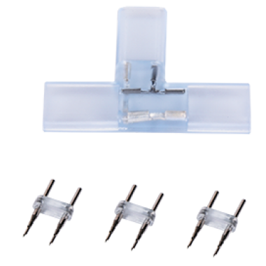 Коннектор Ecola LED strip 220V connector комплект для упрощенного соединения T лента-лента 2-х конт для ленты IP68 14x7 /SCTN14ESB/
