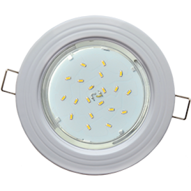 Cветильник встраиваемый Ecola GX53 H4 9010 без рефл. "2 круга" белый 43x115 (к+) /FW31H4ECB/