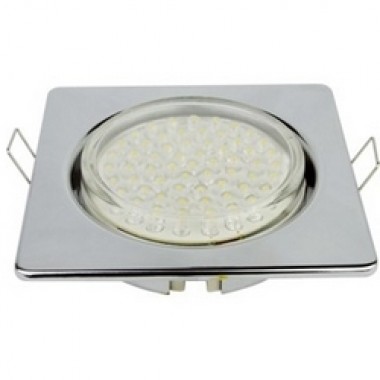 Светильник встраиваемый Ecola GX53 H4 Square open edge квадрат плоский с открытым краем сатин-хром 106x41 (к+) /FS53N4ECB/