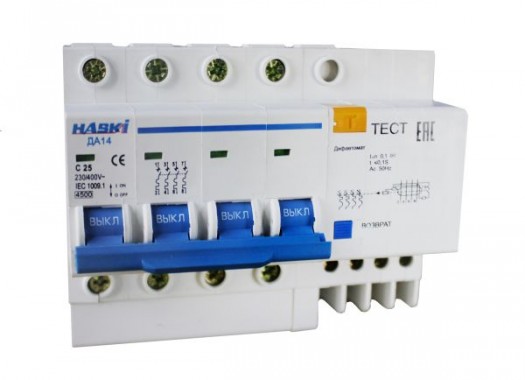 Дифференциальный автомат ДА14 4Р 25А 100мА хар.С HASKI