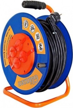 Удлинитель силовой на катушке GLANZEN 4 гнезда КГ 3х2,5 50м