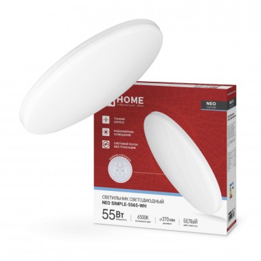Светильник светодиодный NEO SIMPLE-5565-WH 55Вт 230В 6500K 4400Лм 375x59мм белый IN HOME