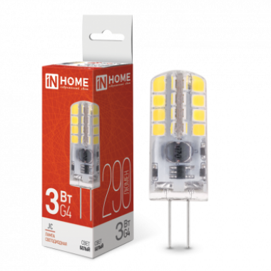 Лампа светодиодная LED-JC 3Вт 12В G4 4000К 290Лм IN HOME