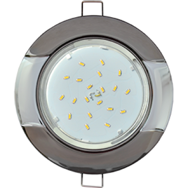 Светильник встраиваемый Ecola GX53 H4 9012 без рефл. "Волна" черный хром-хром 38x116 (к+) /FJ71H4ECB/  