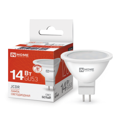 Лампа светодиодная LED-JCDR-VC 14Вт GU5.3 4000K 1260Лм IN HOME