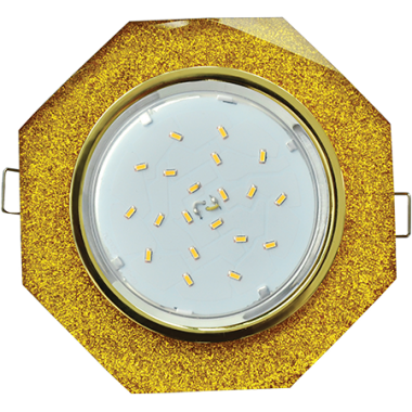 Светильник встраиваемый Ecola GX53 H4 5312 Glass Стекло 8-угольник с прямыми гранями золото-золотой блеск 38x133 (к+) /FQ538AECH/