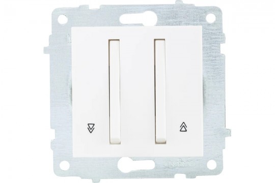 Выключатель кнопка на жалюзи (белый цвет) М + К тонкая клавиша