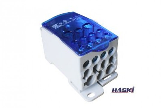 Распределительный блок на DIN рейку, РБ-80, 1Р, 80А HASKI