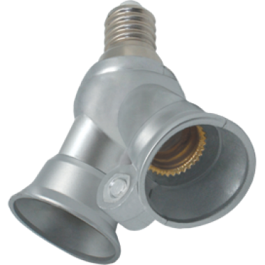 Переходник Ecola base с цоколя E14 на 2хE14 серебряный /F4T24SEAY/