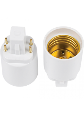 Переходник Ecola base с цоколя G24q на E27 белый /G24Q7WEAY/