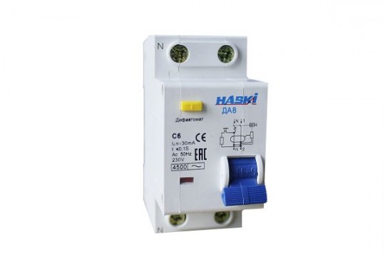 Дифференциальный автоматический выключатель ДА8 2P  6А 30мА хар.С HASKI