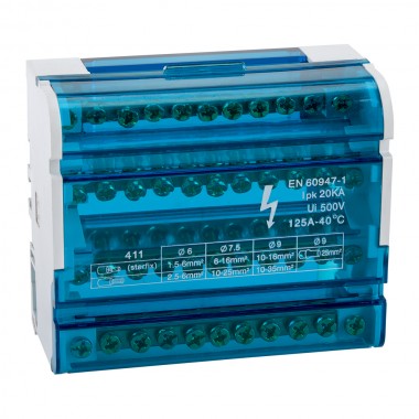 Шина "N" нулевая на DIN-рейку в корпусе-4х11групп-КЭАЗ 