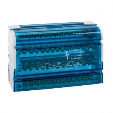 Шина "N" нулевая на DIN-рейку в корпусе-4х15групп-КЭАЗ 