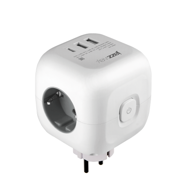 Разветвитель JAZZway AC-3UGS-wh заземление, выключатель