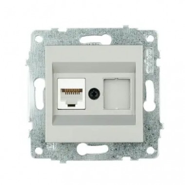 Розетка компьютерная RJ45 (CAT6) (серебристый цвет) М + К