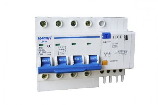 Дифференциальный автомат ДА14 4Р 63А 300мА хар.С HASKI