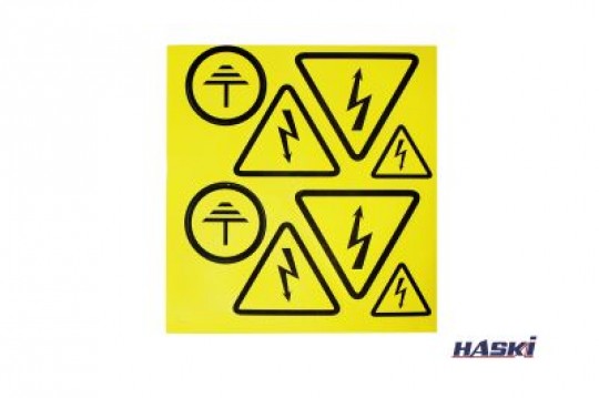 Самоклеящаяся этикетка - Символ Молния, 85 х 85 х 85мм HASKI