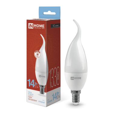 Лампа светодиодная LED-СВЕЧА НА ВЕТРУ-VC 14Вт 230В E14 6500K 1330Лм IN HOME