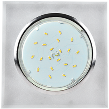 Светильник встраиваемый Ecola GX53 H4 5311 Glass Стекло Квадрат скошенный край хром-матовый 38x120x120 (к+) /FL53SNECH/