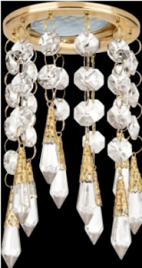 Светильник встраиваемый Ecola MR16 CR1005 GU5.3 Glass Стекло Круг "Восточный стиль" Прозрачный/Золото 84x175 /FI16RVECB/