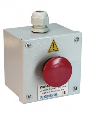 Пост управления кнопочный ПКУ-15-21.111-54У2 (КЕ081/2(1з+1р) красная + PG-13,5)