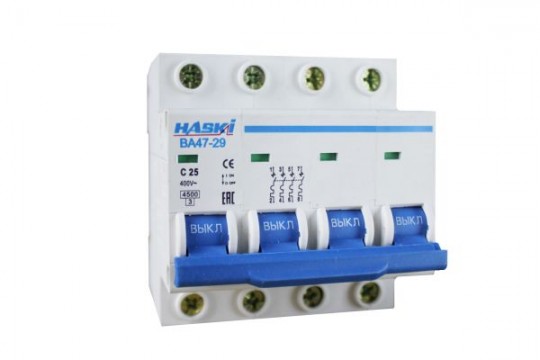 Выключатель автоматический ВА47- 29 4Р 25А хар. C HASKI