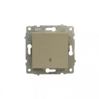 Выключатель одноклавишный проходной (антрацит цвет) М + К