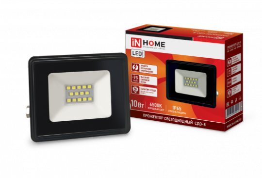 Прожектор светодиодный СДО-8 20Вт 230В 6500К 1900Лм IP65 IN HOME