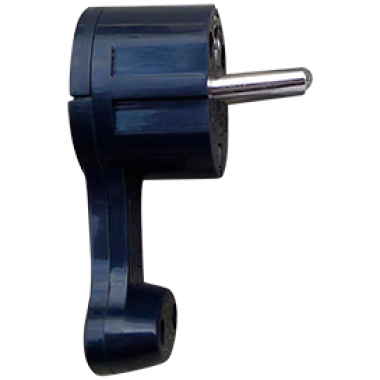 Вилка угловая Ecola base плоская "За шкаф" Черная с заземлением 16А 250V /AEPL1BEAY/