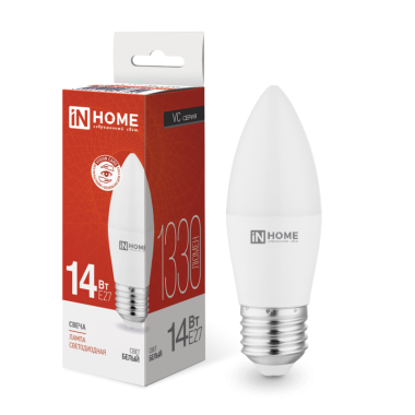 Лампа светодиодная LED-СВЕЧА-VC 14Вт 230В E27 4000K 1330Лм IN HOME