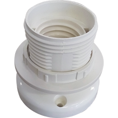 Патрон накладной Ecola base прямой с кольцом E27 белый  /AB7DPWEAY/