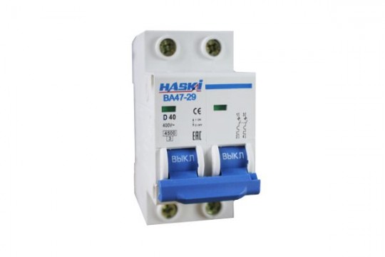 Выключатель автоматический ВА47- 29 2Р 40А хар. D HASKI
