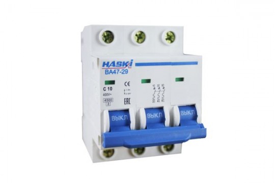 Выключатель автоматический ВА47- 29 3Р 10А хар. C HASKI