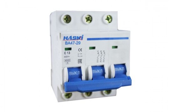 Выключатель автоматический ВА47- 29 3Р 13А хар. C HASKI