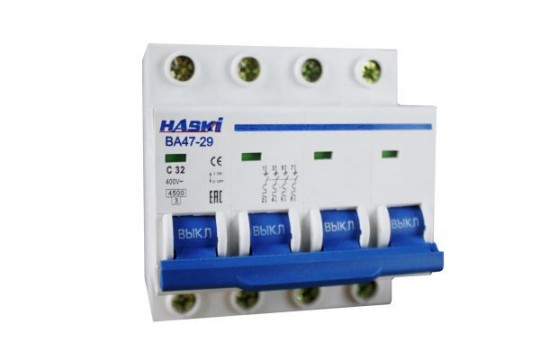 Выключатель автоматический ВА47- 29 4Р 32А хар. C HASKI